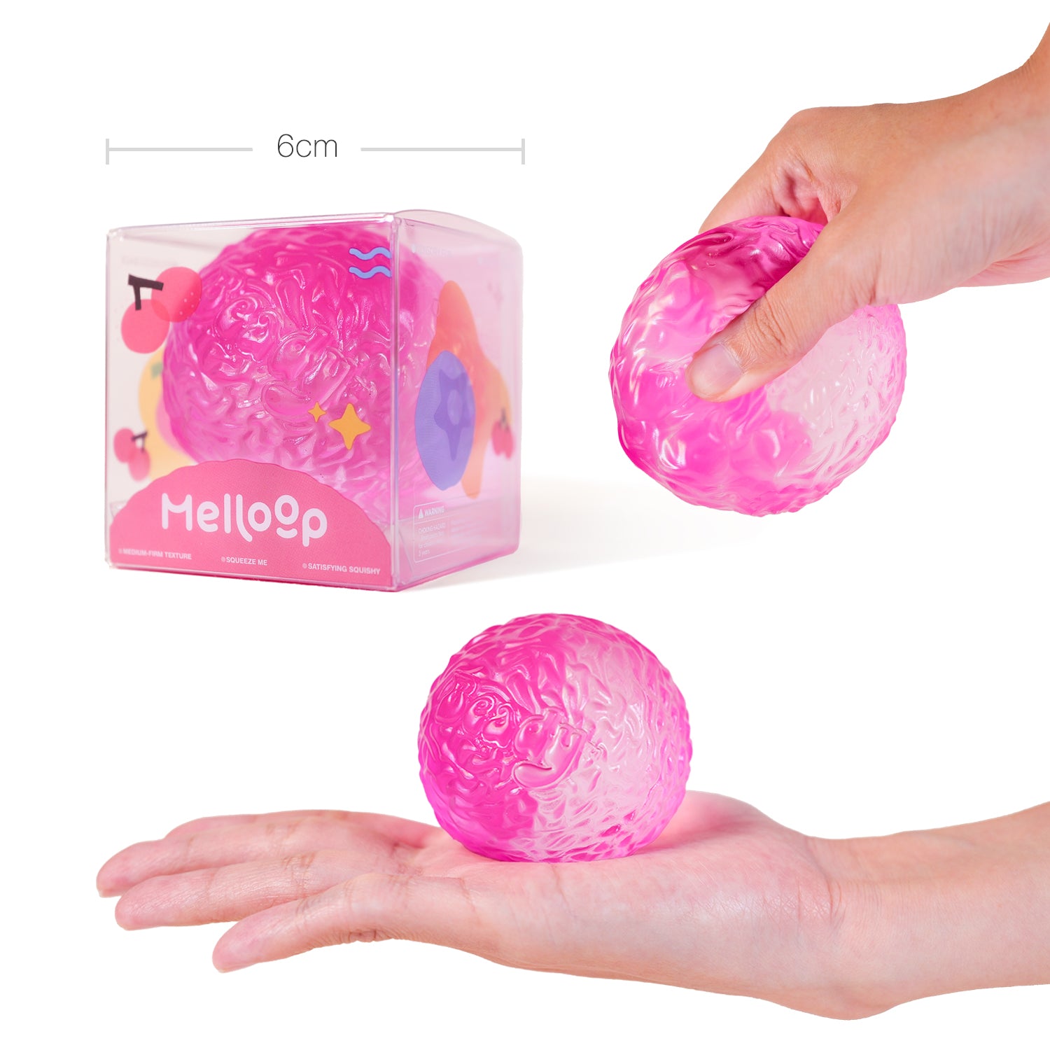 Berry Pink Squishy Ball | Soft Stress Relief Fidget Toy – Melloop
