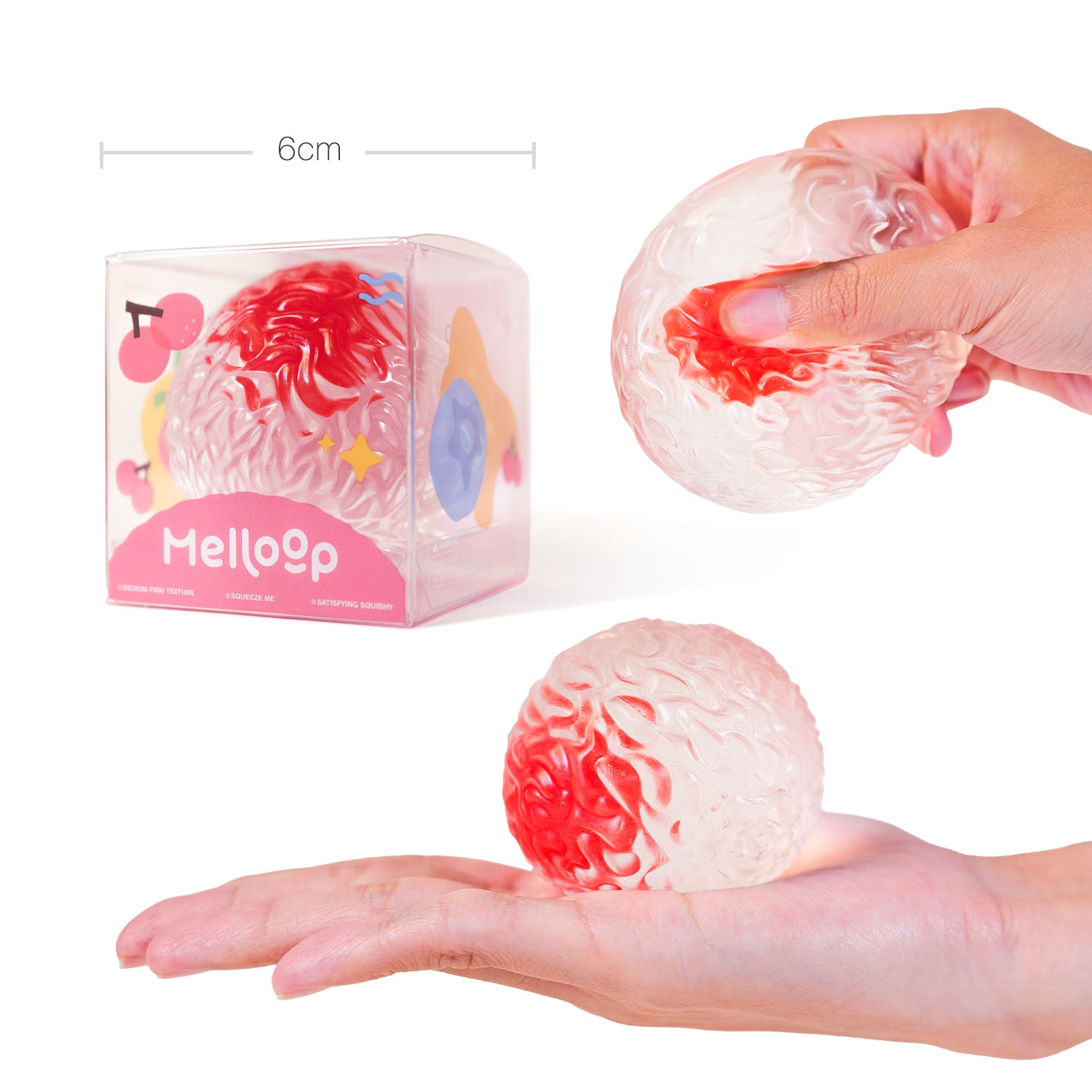 Pink Squishy Stress Ball | Artistic Strawberry Fidget Toy for